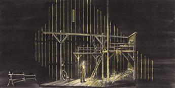 ROBERT OHEARN (1921-2016) Pair of scenic designs for Of Mice and Men, the opera.